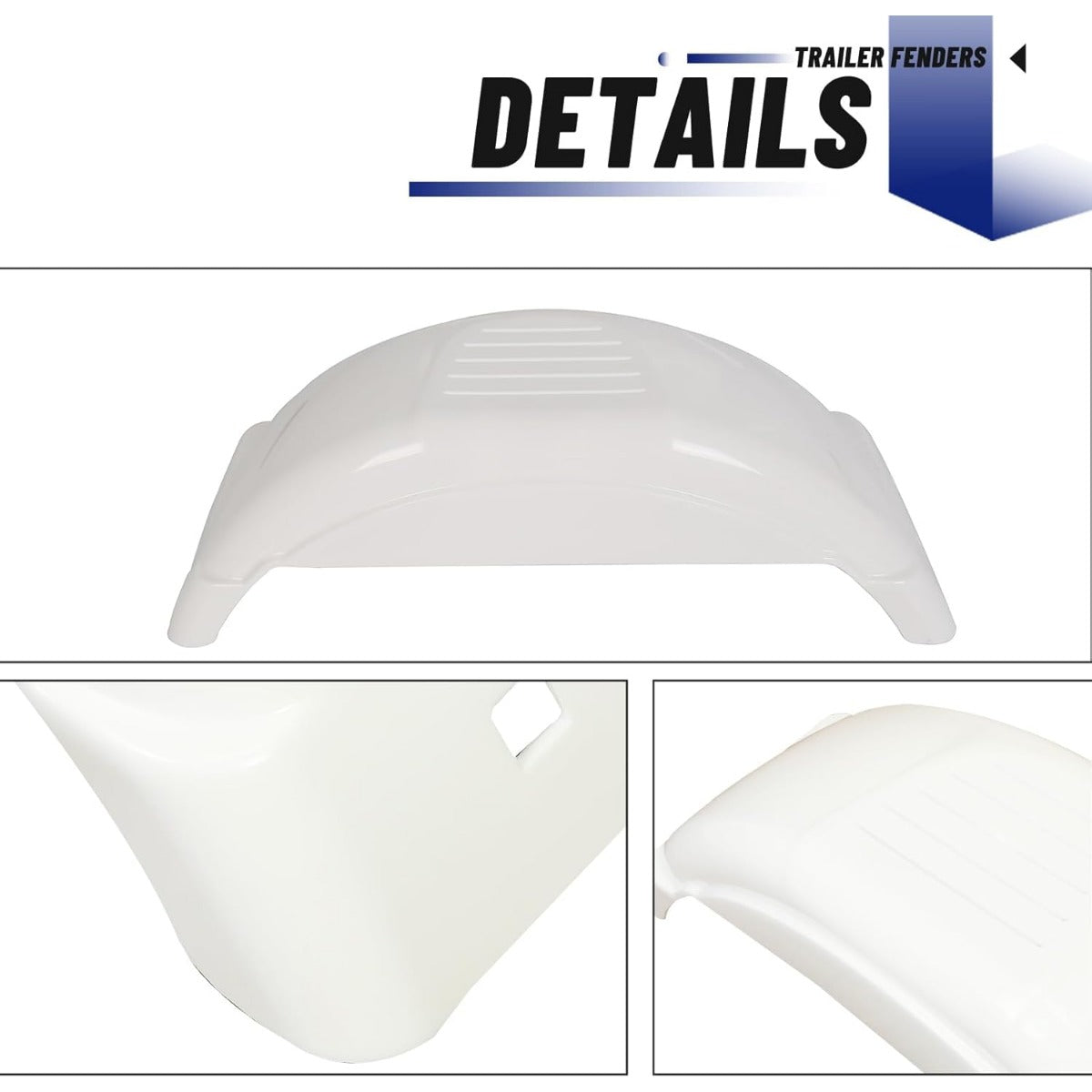 8 Inches-12 Inches Set of Two Single-Axle Trailer Fenders Wheels Tire Top Step Skirt Boat LYAP-272