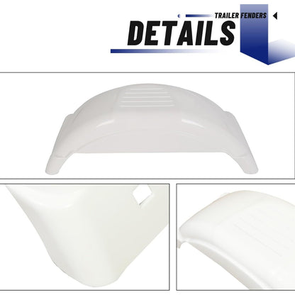 8 Inches-12 Inches Set of Two Single-Axle Trailer Fenders Wheels Tire Top Step Skirt Boat LYAP-272