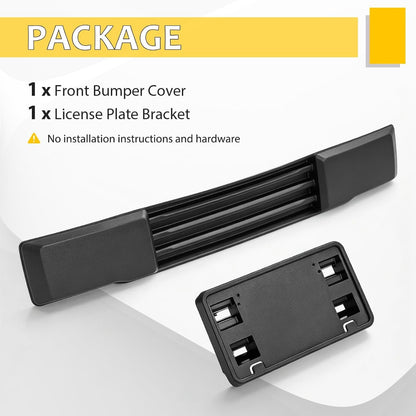 KUAFU Front Bumper Cover+License Plate Bracket Mount Compatible with 2015-2017 Ford F150 Models W/o Block Heater&Grille Shutters Replace for FO1044108, FO1068165, FO1044109, FL3Z17E810AA, FL3Z17A385A