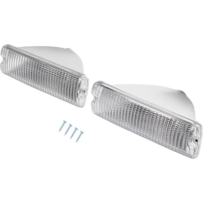 HECASA Pair Turn Signal Light Compatible with 1991-1993 Dodge D150 D250 D350 W150 W250 W350 Ramcharger Running Light Signal Lamp Replacement for CH2520106 CH2521106 Driver & Passenger Side Clear Lens