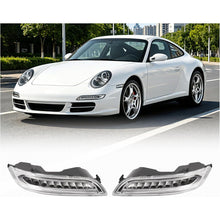 HECASA Pair LED Fog DRL Signal Light Compatible with 2005-2008 Porsche 911 Carrera 997.1 Chassis Front Bumper Turn Signal Light Lamp Clear Lens Left & Right Side