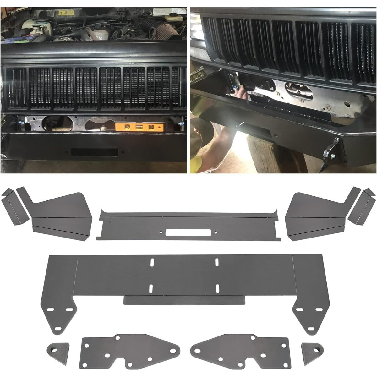 DIY Front Bumper Bare Metal Kit Compatible With 1984-2001 Jeep Cherokee XJ Winch Mount Plate LYAM-260