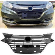 Front Upper Bumper Grille Compatible With 2016 2017 2018 Honda HRV HR-V Grill Assembly Chrome Glossy Black Replacement for 71121-T7W-A00