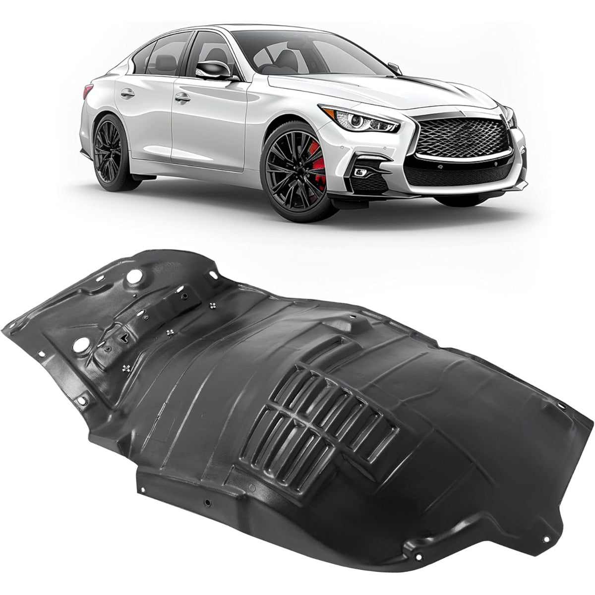 Front Fender Liner Inner Panel for 2014-2023 Infiniti Q50 Replacement for  Wheel Liner Splash Shield Guard Left & Right Side (Front Section)