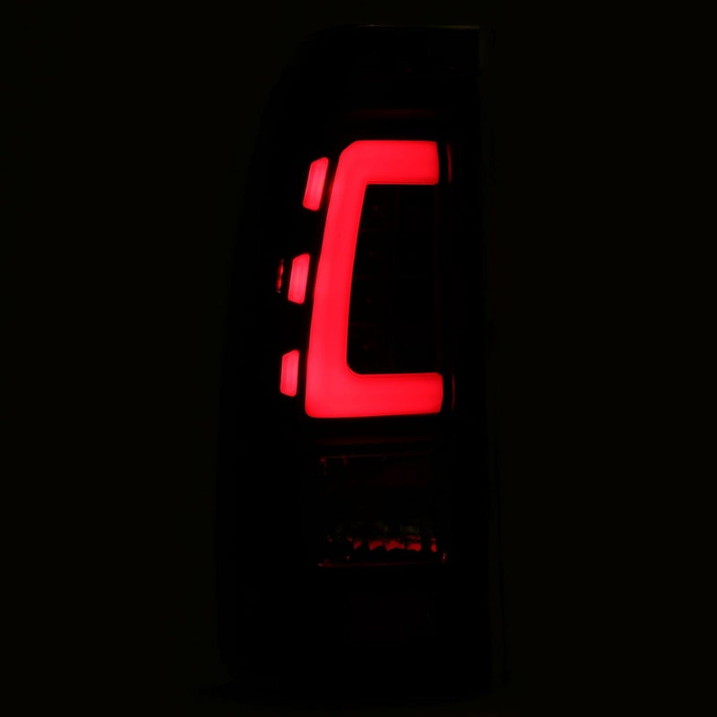 Kojem LED Tail Lights Compatible with 1999-2006 Chevy Silverado 1999-2002 GMC Sierra 1500 2500 3500 LED Tube Bar Taillight Lamp (Clear Lens+Black Housing) LYPL-023S-1