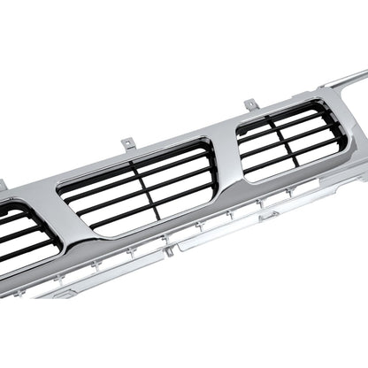 Front Grille Compatible with 1994 Nissan D21 XE 1993 1994 Nissan D21 Base SE 1995-1997 Nissan Pickup Base SE XE Replacement for 6231055G10 NI1200116 Chrome Bumper Grill Plastic(ABS) Silvery