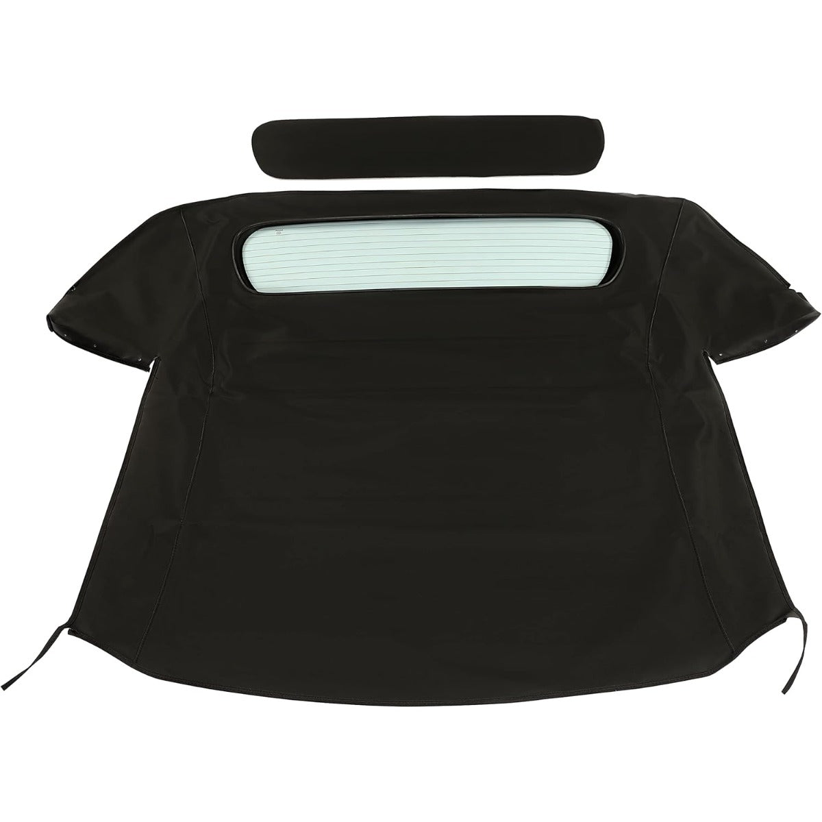 Convertible Soft Top for 2005-2013 Chevy Chevrolet Corvette C6, Sailcloth Vinyl Soft Roof Replacement, Black Color with Clear Heated Glass Window