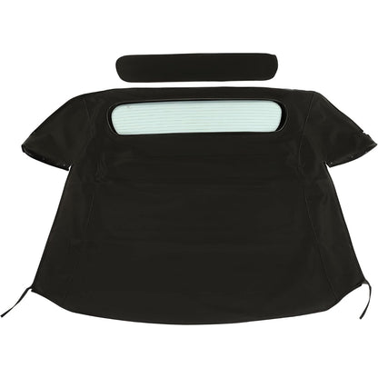 Convertible Soft Top for 2005-2013 Chevy Chevrolet Corvette C6, Sailcloth Vinyl Soft Roof Replacement, Black Color with Clear Heated Glass Window