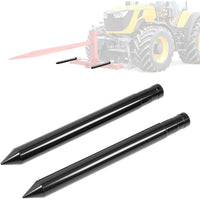 Load image into Gallery viewer, 17&quot; Hay Bale Spear Stabilizer for Skid Steer Mount Plate Tractors Loaders Hay Bale Forks Spike Attachment Black Powder Coated Pair 3,000 lb
