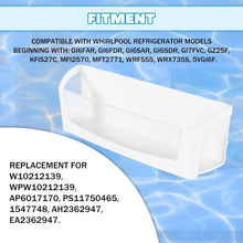 Kojem W10212139 WPW10212139 AP6017170 Replacement Refrigerator Door Shelf Bin Compatible with Whirlpool Refrigerator Replacement for PS11750465 1547748 AH2362947 EA2362947