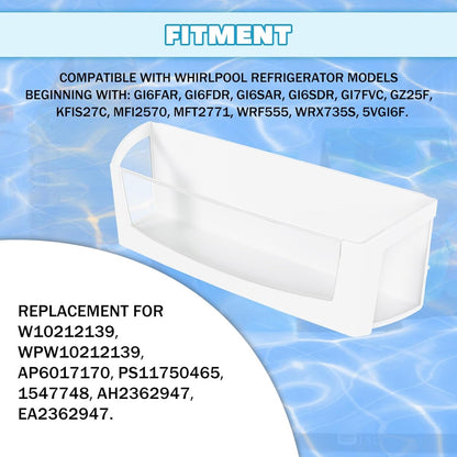 Kojem W10212139 WPW10212139 AP6017170 Replacement Refrigerator Door Shelf Bin Compatible with Whirlpool Refrigerator Replacement for PS11750465 1547748 AH2362947 EA2362947