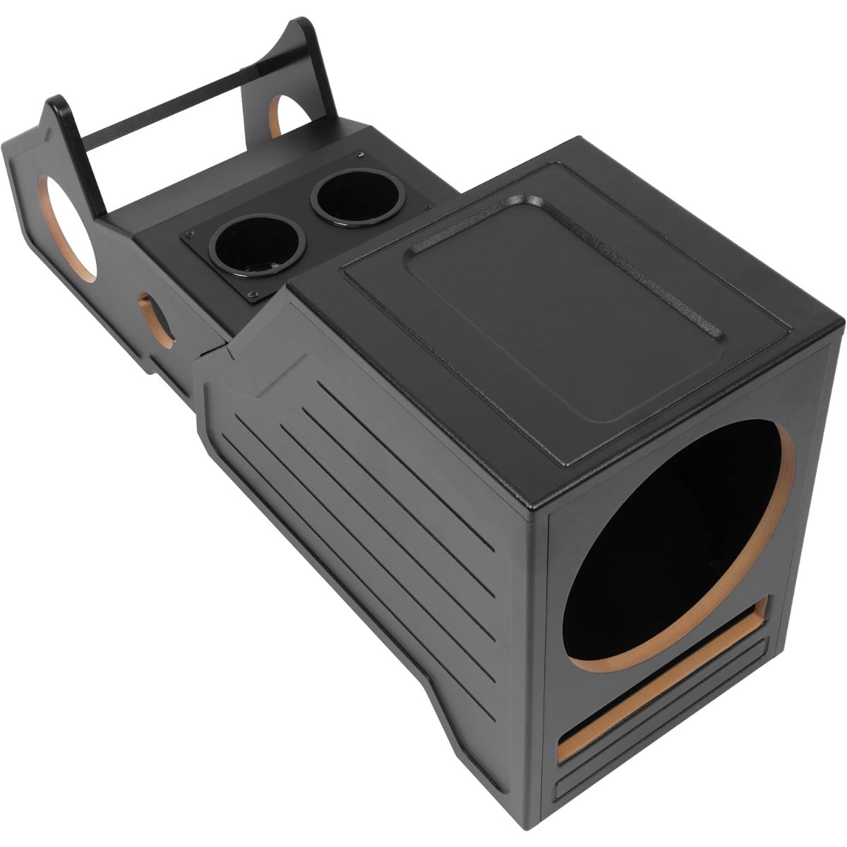 Center Console Subwoofer Box Compatible with 03-06 Silverado/Sierra | That Comes With Factory Center Console Crew/Single /Ext Cab MDF+Plastic(ABS) Black Center Console Subwoofer Box