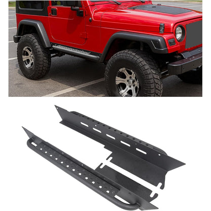ALMULOO Running Board Step Compatible with 97-06 Jeep Wrangler TJ Tubular