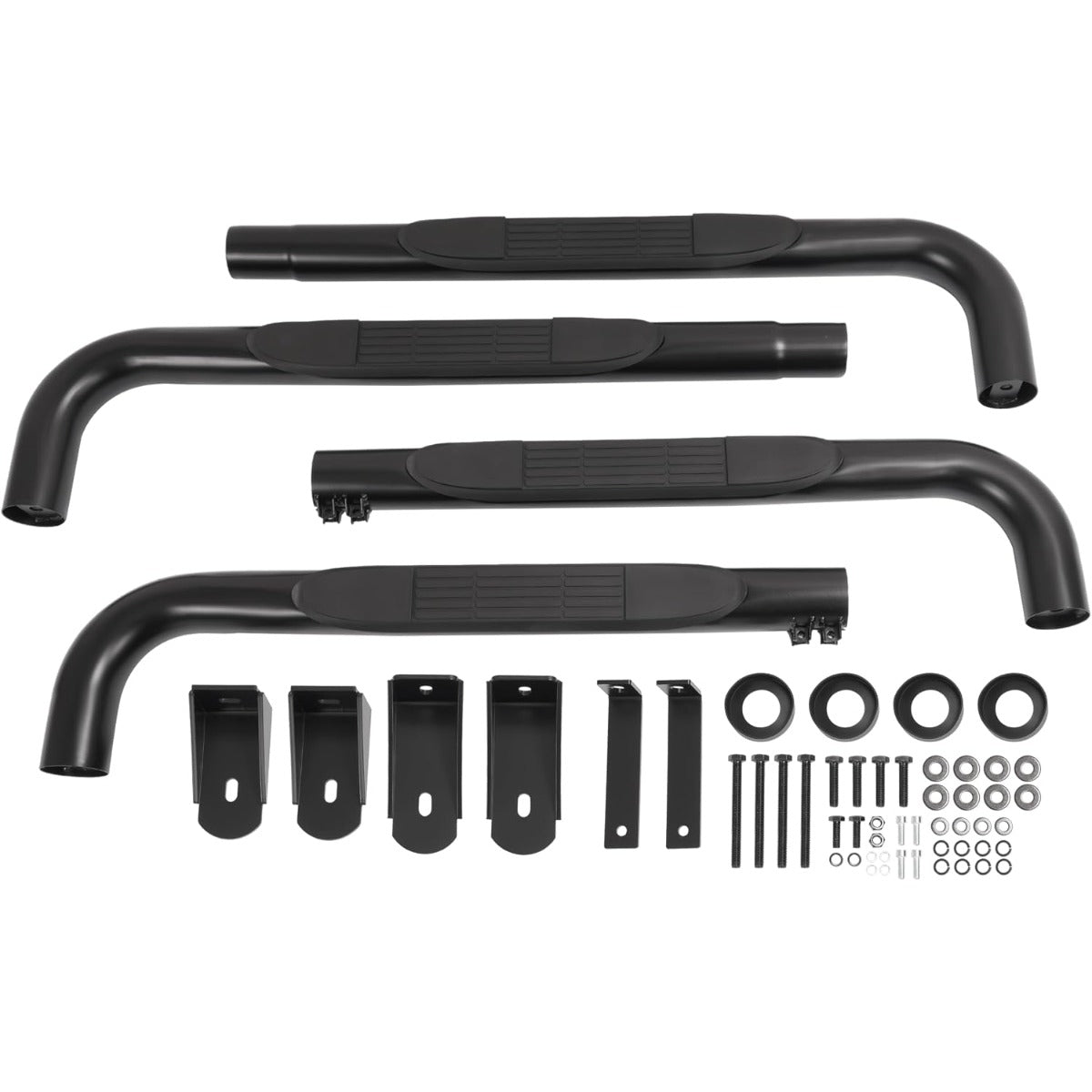 Running Board Side Step Compatible with 1988-1998 Chevy Chevrolet/GMC C/K 2 Door Extended CAB (Include Z71) Step Nerf Bar Steel+Plastic Powder Coated Black