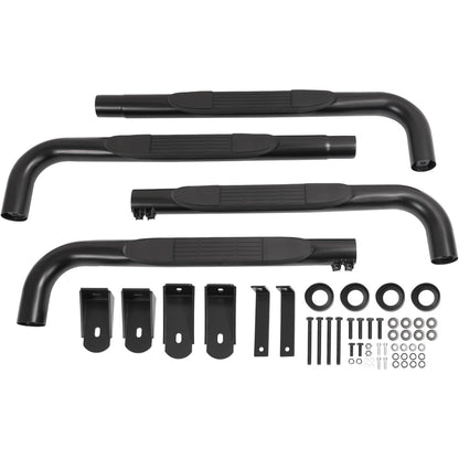 Running Board Side Step Compatible with 1988-1998 Chevy Chevrolet/GMC C/K 2 Door Extended CAB (Include Z71) Step Nerf Bar Steel+Plastic Powder Coated Black