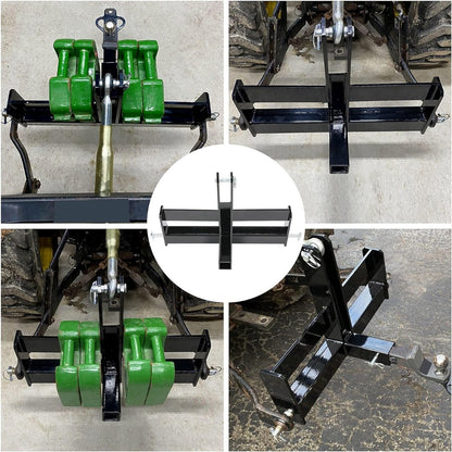 3 Point Trailer Hitch with 2 Inches Receiver Compatible with Category 1 Tractors Receiver Brackets Tractor Drawbar Suitcase Weight Bracket Black