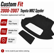 ALMULOO Convertible Soft Top Replacement Compatible with 2000-2007 Toyota MR2 Spyder, Premium Sailcloth Vinyl Cabrio Roof with Clear Plastic Window, Weatherproof Convertible Top, Black