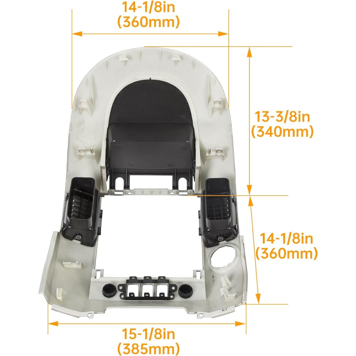 Center Dash Audio A/C Instrument Panel Bezel Cover Lid Compatible with Nissan 2004-2006 Titan XE SE Armada SE Replacement for 682578S800 Dashboard Finisher Bezel - Gray WITHOUT Center Speaker