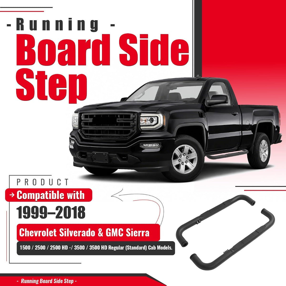 Running Board Step Compatible with 1999-2018 Silverado