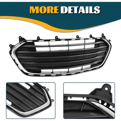 Front Bumper Lower Bottom Grille Grill Compatible with 2017-2021 Chevy Chevrolet Trax Replacement for 42537706 42519611 GM1036196 Black+Silvery