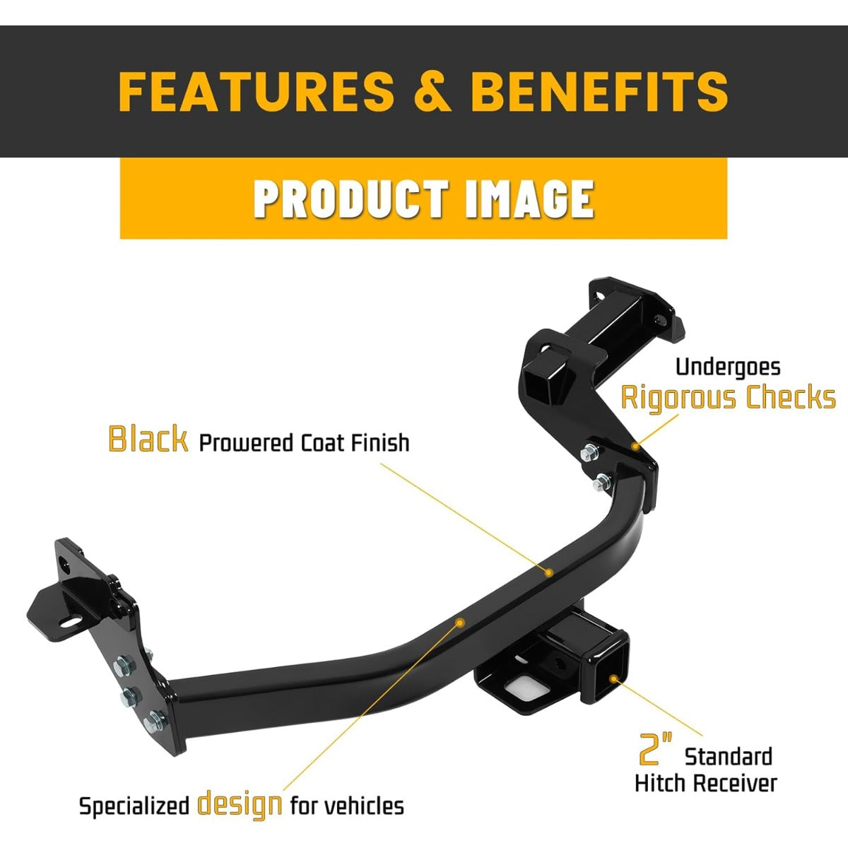 2-Inch Trailer Hitch Compatible with 2021-2026 Kia Sorento/Hyundai Santa Fe Class 3 Towing Hitch Receiver