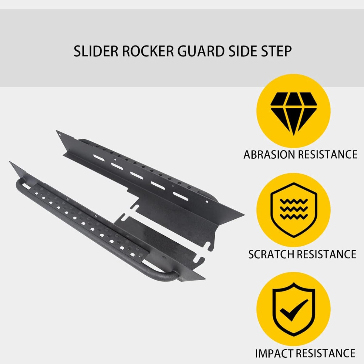 Armor Rocker Guard Sliders Compatible with 1997-2006 Wrangler TJ Steel Running Board Side Step Nerf Bar