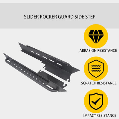 Armor Rocker Guard Sliders Compatible with 1997-2006 Wrangler TJ Steel Running Board Side Step Nerf Bar
