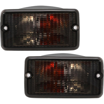 HECASA Bumper Signal & Side Marker Lights Compatible with 1997-2006 Jeep Wrangler TJ Chassis Only Parking Stop Lamp Smoke Lens Replacement for 55155629AC 55155628AC 4Pcs