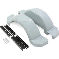 Load image into Gallery viewer, ‎Set of 2 Single Axle Trailer Fenders 13&quot; Wheels Tire Skirt Boat (Gray) LYAP-274S-3
