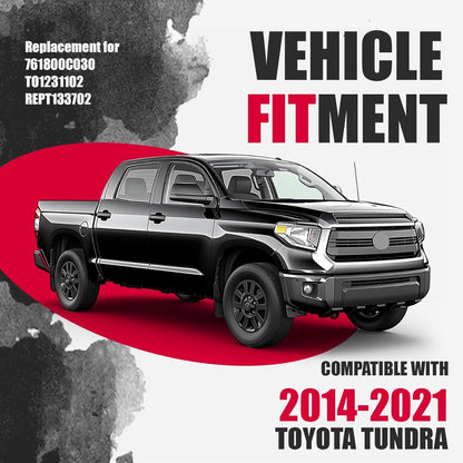 Hood Molding Compatible with 2014-2021 Toyota Tundra Hood Scoop Chrome Platinum  LYAP-075T-CStyle Silver Front Upper Grille Replacement for 761800C030 TO1231102 REPT133702