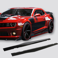 Load image into Gallery viewer, KUAFU Side Skirts Compatible with 2010-2015 Chevy Camaro LT LS SS Model Rocker Panels Guard Extension Body Kit PP - Glossy Black LYAP-722-1

