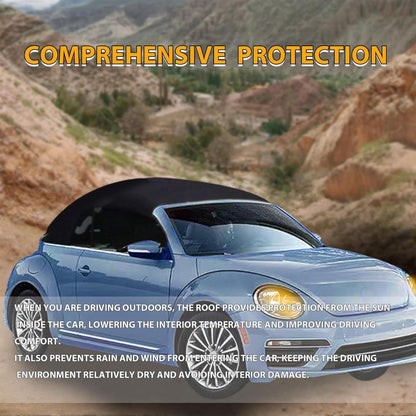 Convertible Soft Top for 2003-2010 Volkswagen Beetle, Soft Roof Replacement with Clear Heated Glass Window, Premium Grade Black Sailcloth Vinyl