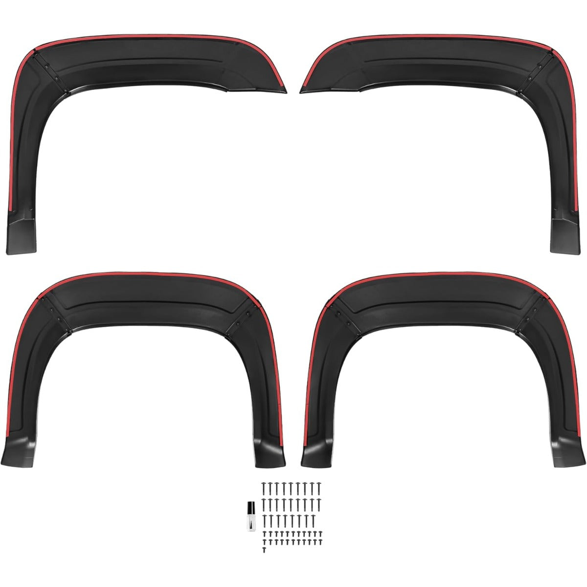 4Pcs Fender Flares Compatible with 2007-2013 GMC Sierra 1500 2500HD 3500HD 6'6" bed Front & Rear Wheel Cover Protector Plastic(PP) Textured Black