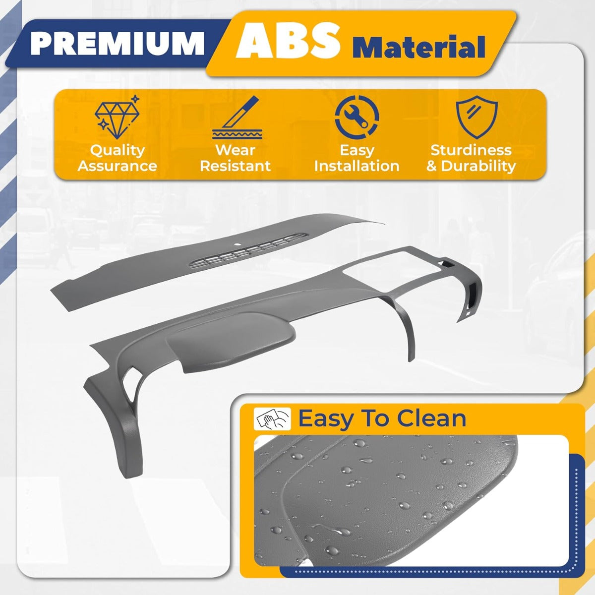 Dashboard Cover Compatible with 2007-2013 Chevrolet Silverado GMC Sierra Does Not Fit LTZ/Denali/SLT Models Fits Dual Glovebox Style Dashes Only Plastic(ABS) Painted+Textured Gray