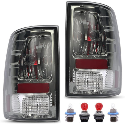 HECASA Pair Tail Light Compatible with 2009-2018 Dodge Ram 1500 2500 3500 Replacement for CH2818124 CH2819124 55277415AA 55277414AA Tail Lamp Driver & Passenger Side Smoke Lens