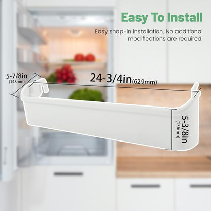 HECASA 240338101 Refrigerator Door Bin Shelf Compatible with Frigidaire or Kenmore Refrigerator for 891051 PS429873 Replacement only White ABS Plastic AP2115860