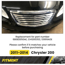 Front Bumper Grill Compatible with 2011-2014 Chrysler 200 CH1200353 68082050AE 13999AOE Chrome Radiator Hood Grille ABS Plastic