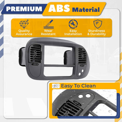 Center Dash Radio A/C Air Vent Cover Compatible with 1997-2003 Ford F150 Expedition Painted Dashboard Bezel Climate Panel Trim ABS Plastic (Gray) Not Compatible with 4WD