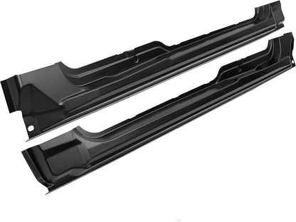 Rocker Panel Guard Compatible with 2009-2014 Ford F150 Extended Cab Truck Rust Repair Pair Black LYAM-109