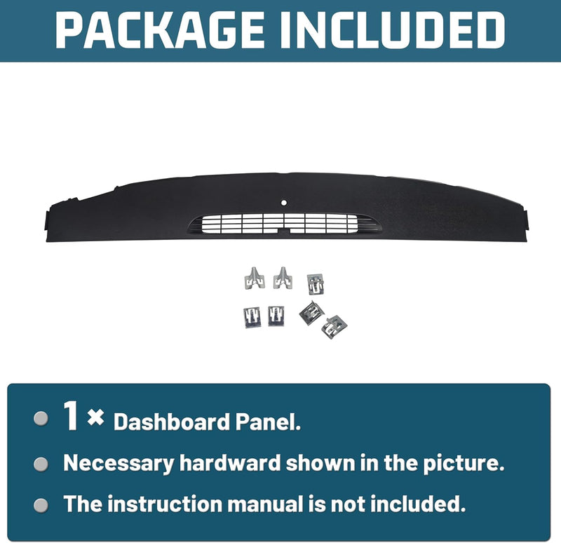 KUAFU Upper Dashboard Panel Compatible with 2007-2013 Chevy Silverado Suburban Tahoe/GMC Sierra Yukon Avalanche/Cadillac Escalade Replacement for 23224733 LYAP-308S