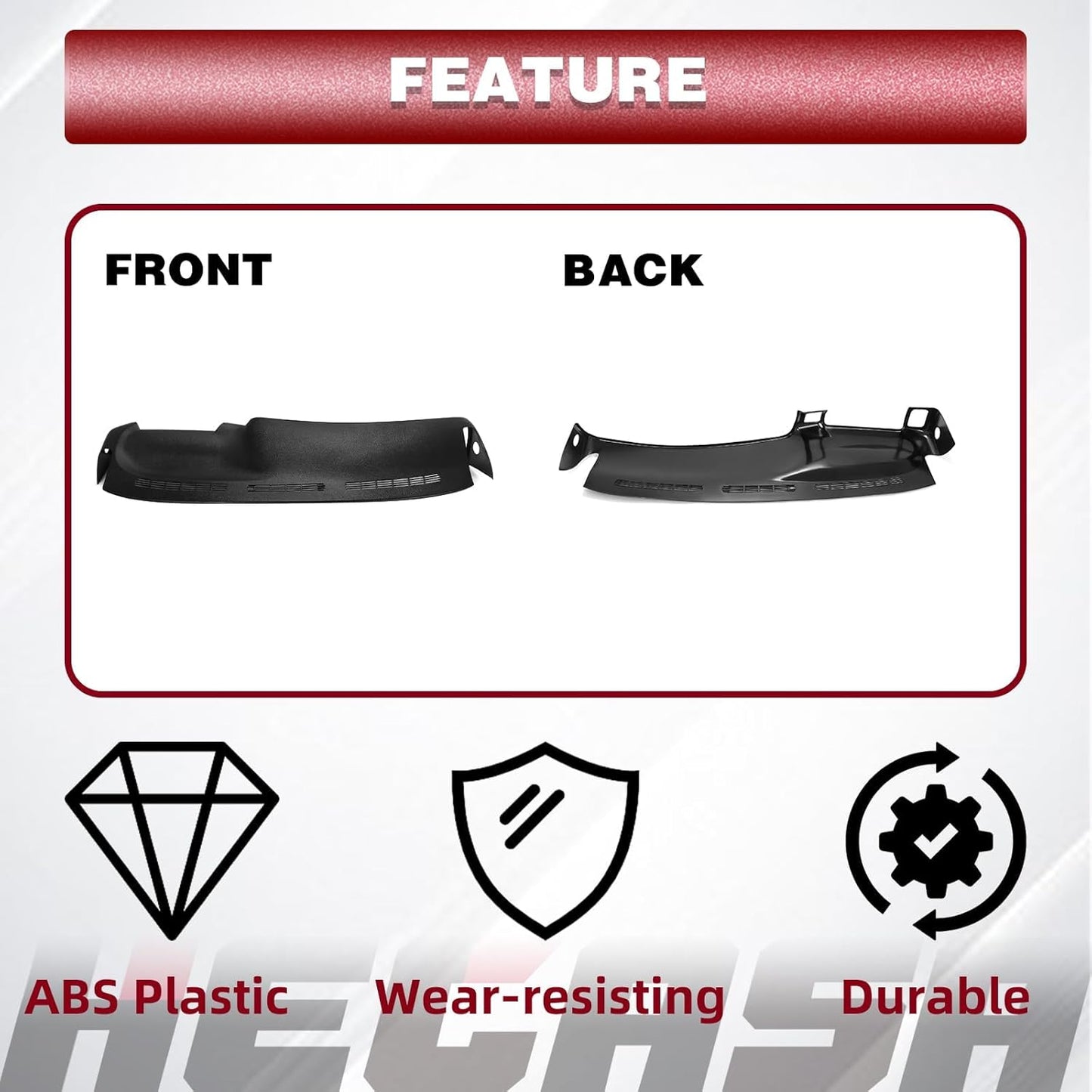 Molded Dash Board Cover Black Dashboard Cap Compatible with 1999-2007 Chevrolet Silverado GMC Sierra