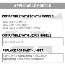 Splash Guards Fender Liner Shield for 2003-2022 Toyota 4 Runner 2007-2014 FJ Cruiser 2003-2020 Land Cruiser 2003-2020 Lexus GX460 GX470