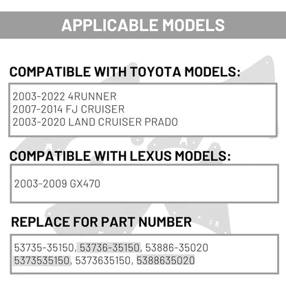Splash Guards Fender Liner Shield for 2003-2022 Toyota 4 Runner 2007-2014 FJ Cruiser 2003-2020 Land Cruiser 2003-2020 Lexus GX460 GX470