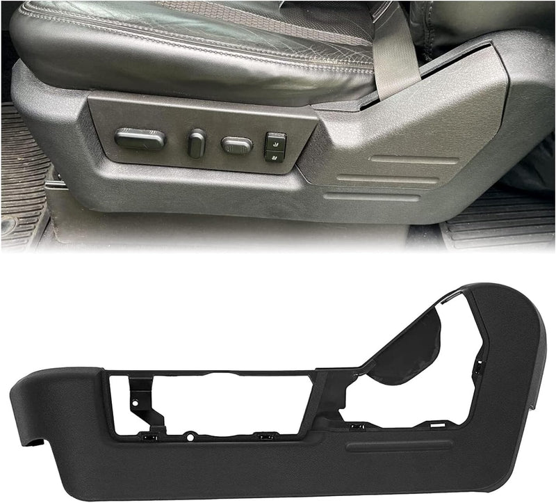 Front Drivers Side Seat Trim Panel Cover Bezel Compatible with 2009-2014 Ford F150 Lincoln Mark LT Replacement for 9L3Z-1662187-EA NOT Fit for Manually Adjusting & Super Cab Power Seats LYAP-397