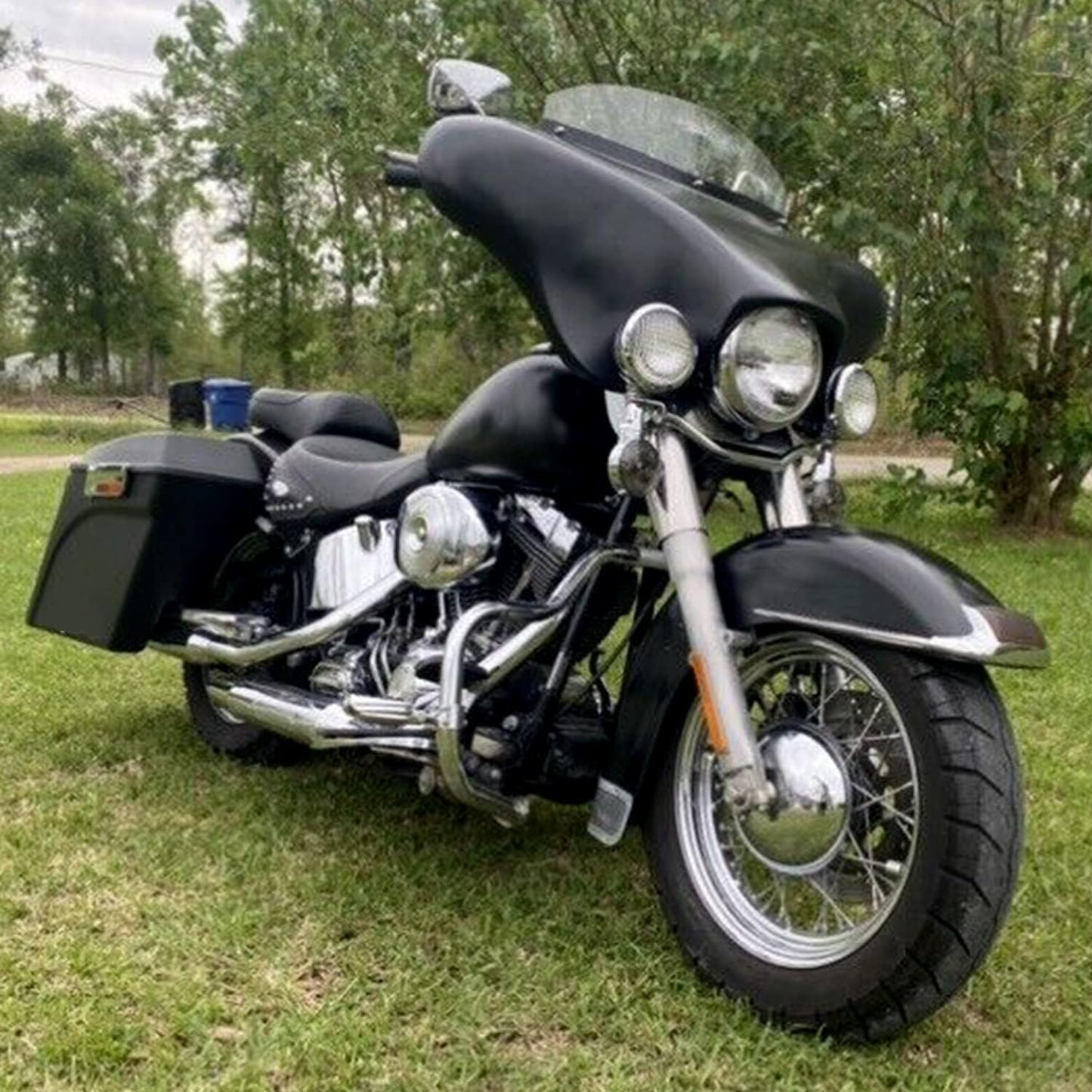 Batwing Fairing Compatible with 1986-2015 Harley Davidson FLSTN Heritage Softail Classic Deluxe Fat Boy w/Windshield 4 Speaker Front LYMP-120