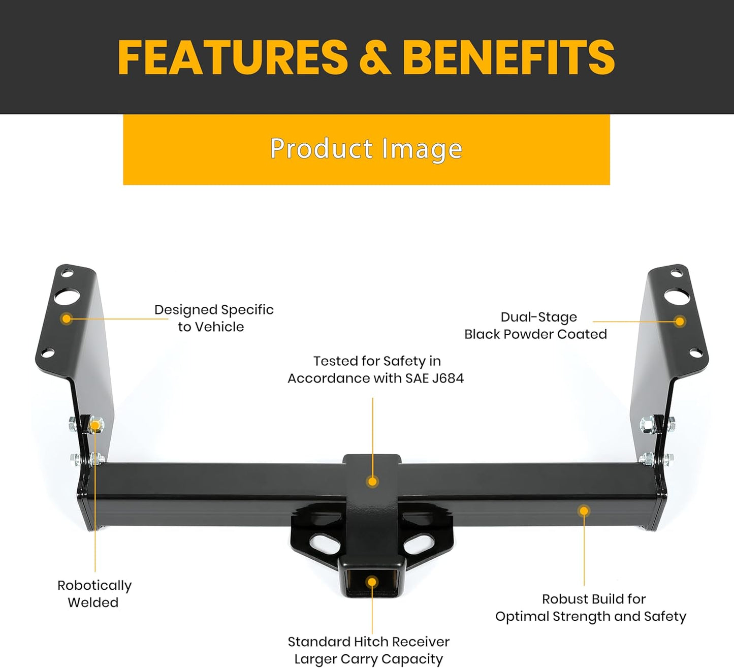 2 Inch Class 3 Tow Trailer Hitch Receiver Compatible with 1983-2011 Ford Ranger 1994-2009 Mazda B2300 B3000 B4000 Pickup LYAM-494S