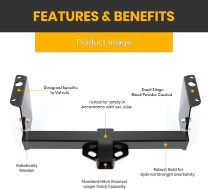 2 Inch Class 3 Tow Trailer Hitch Receiver Compatible with 1983-2011 Ford Ranger 1994-2009 Mazda B2300 B3000 B4000 Pickup LYAM-494S