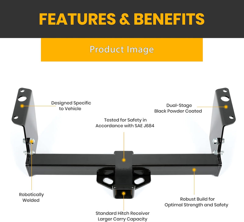 2 Inch Class 3 Tow Trailer Hitch Receiver Compatible with 1983-2011 Ford Ranger 1994-2009 Mazda B2300 B3000 B4000 Pickup LYAM-494S
