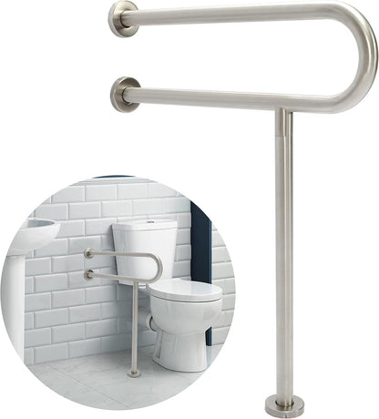24 Inch Safety support Grab Bars Rails 304 Stainless Steel Toilet Handrail Bathroom Safety Bar Wall Mount Floor Support Assist Bar for home bathroom mobility aid