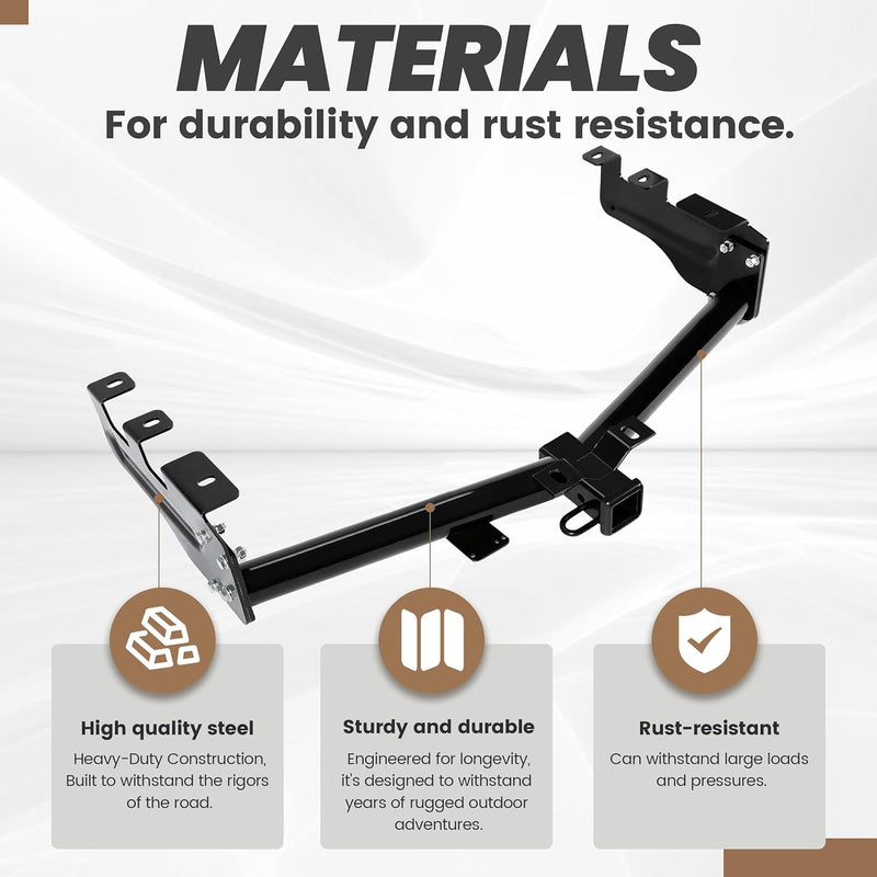KUAFU Class 3 Trailer Hitch Compatible with 1999-2013 Chevrolet Silverado GMC Sierra 1500 2inches Towing Receiver Hitch Replacement for 44563 Steel Black LYAM-692